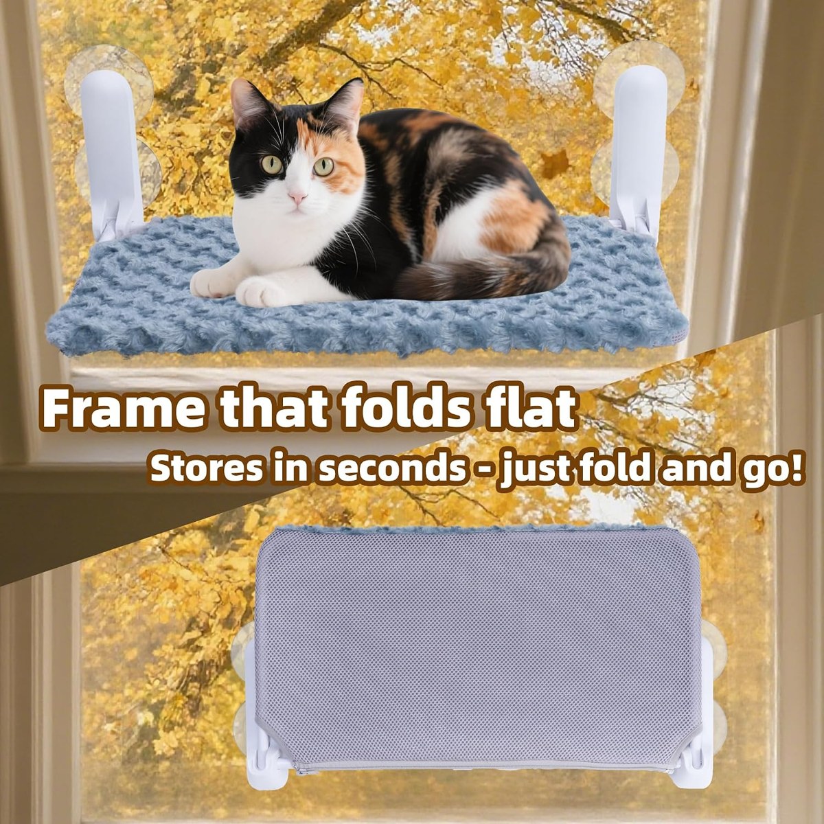 YUNIQUE Cat Window Perch with Upturned Edge detail