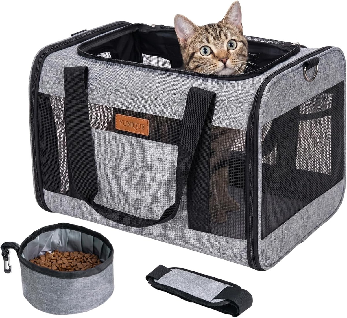 YUNIQUE soft-sided pet carrier with mesh panels